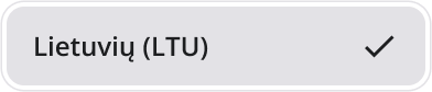 selected button for lithuanian language